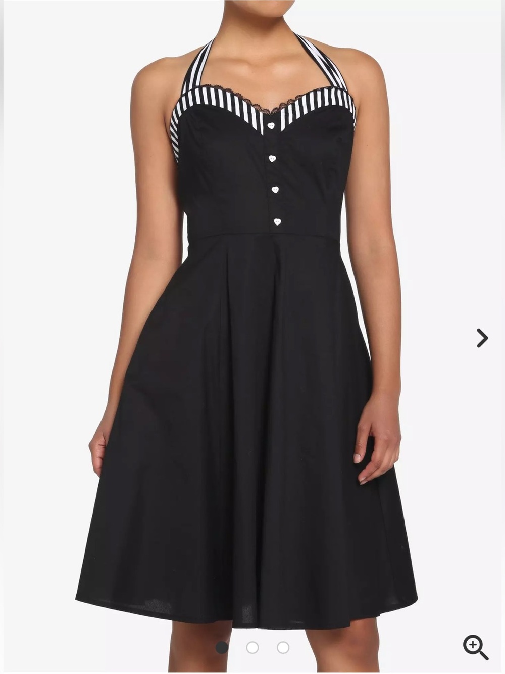Thorn & Fable Hot Topic Pinup Rockabilly Retro Halter Dress Sz M Black White - Picture 1 of 10